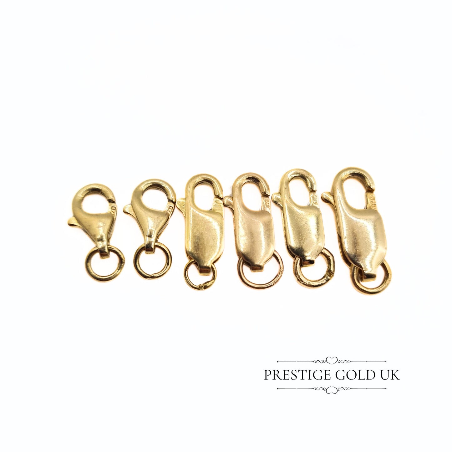 6 x Vintage 9ct Gold Lobster Claw Clasp & Trigger Clips Bundle