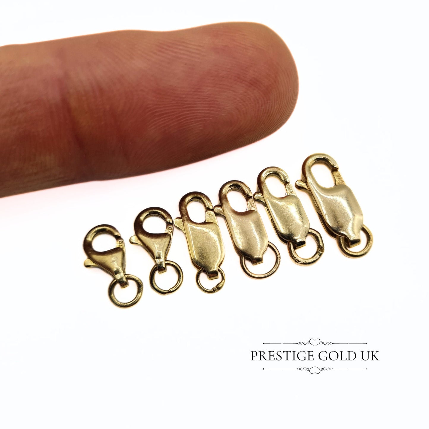 6 x Vintage 9ct Gold Lobster Claw Clasp & Trigger Clips Bundle