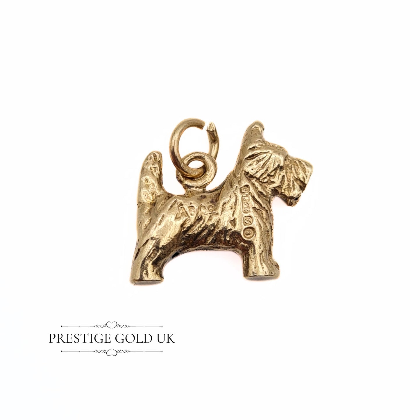 Vintage 9ct Gold Scottie Dog / Aberdeen Terrier Pendant