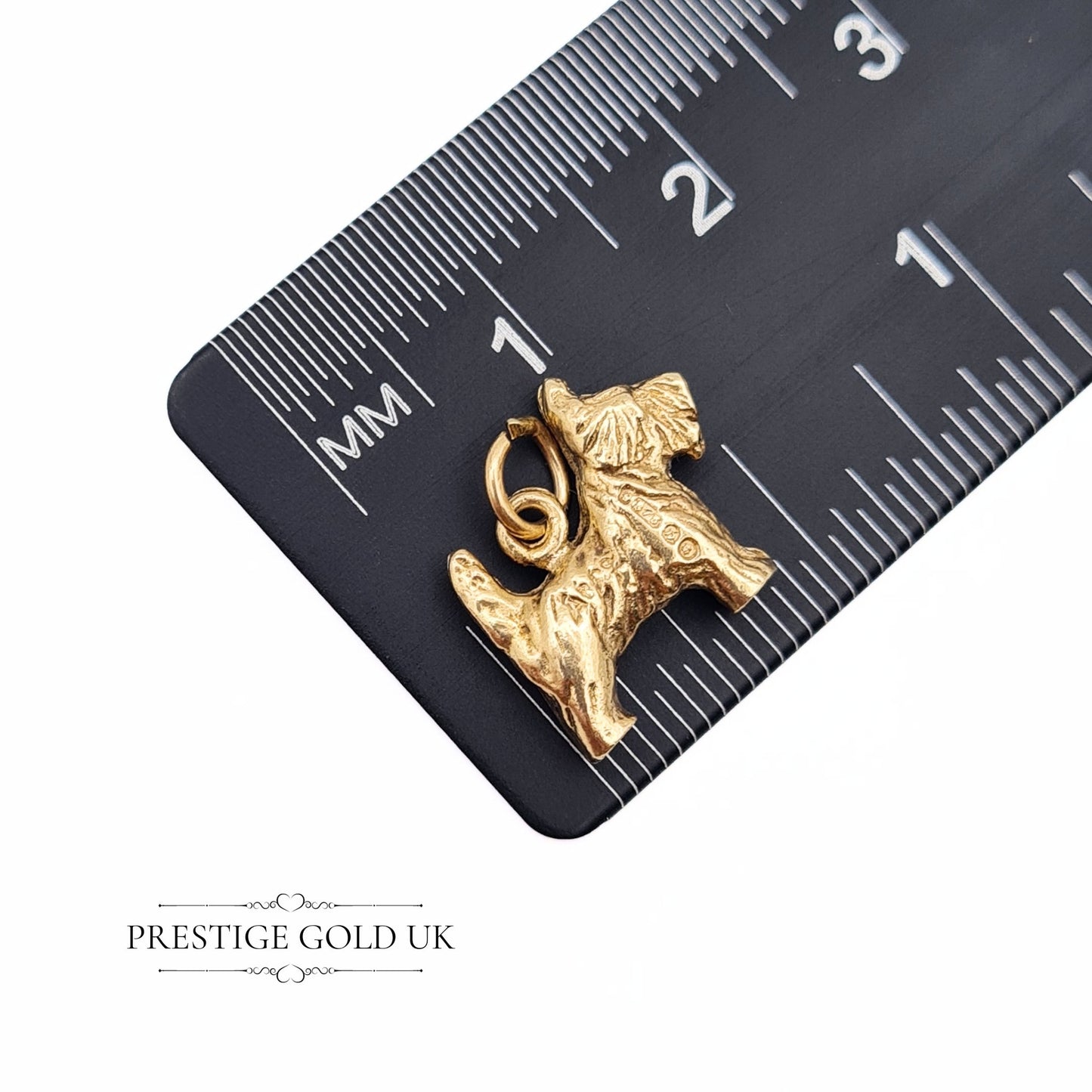 Vintage 9ct Gold Scottie Dog / Aberdeen Terrier Pendant