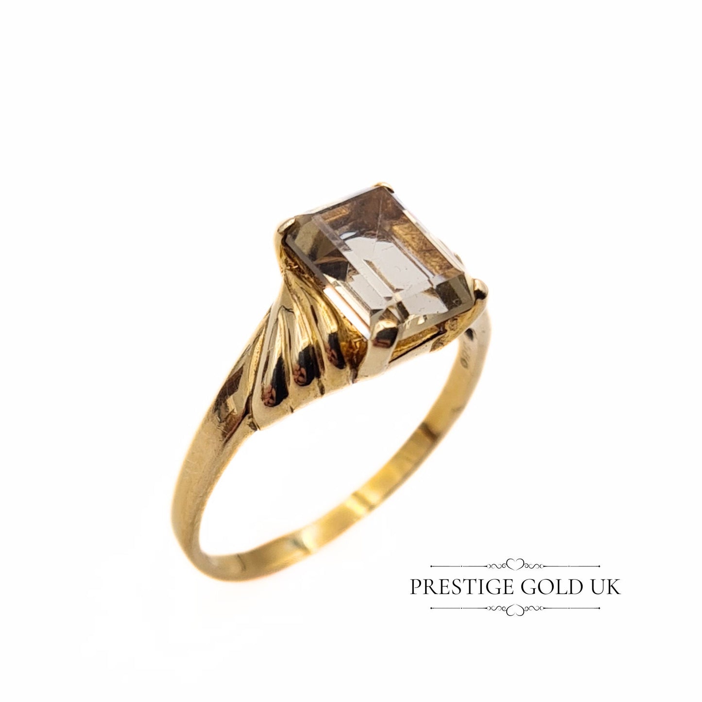 Vintage 9ct Gold Baguette Cut Gemstone Ring - Size UK L, US 5 3/4, Euro 51