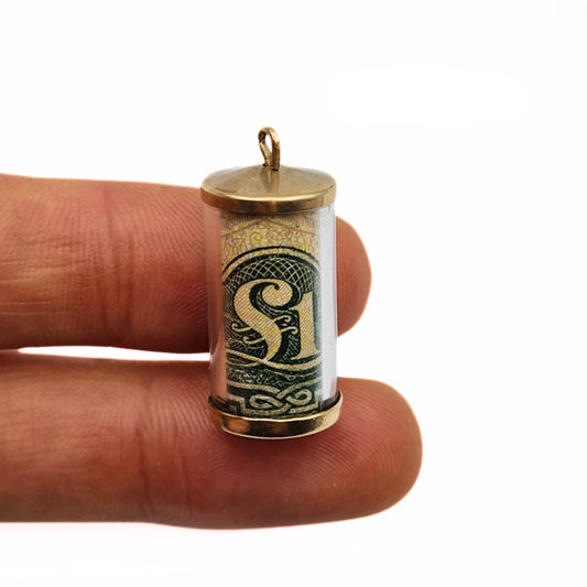 Vintage Gold Emergency Money Charm / Pendant