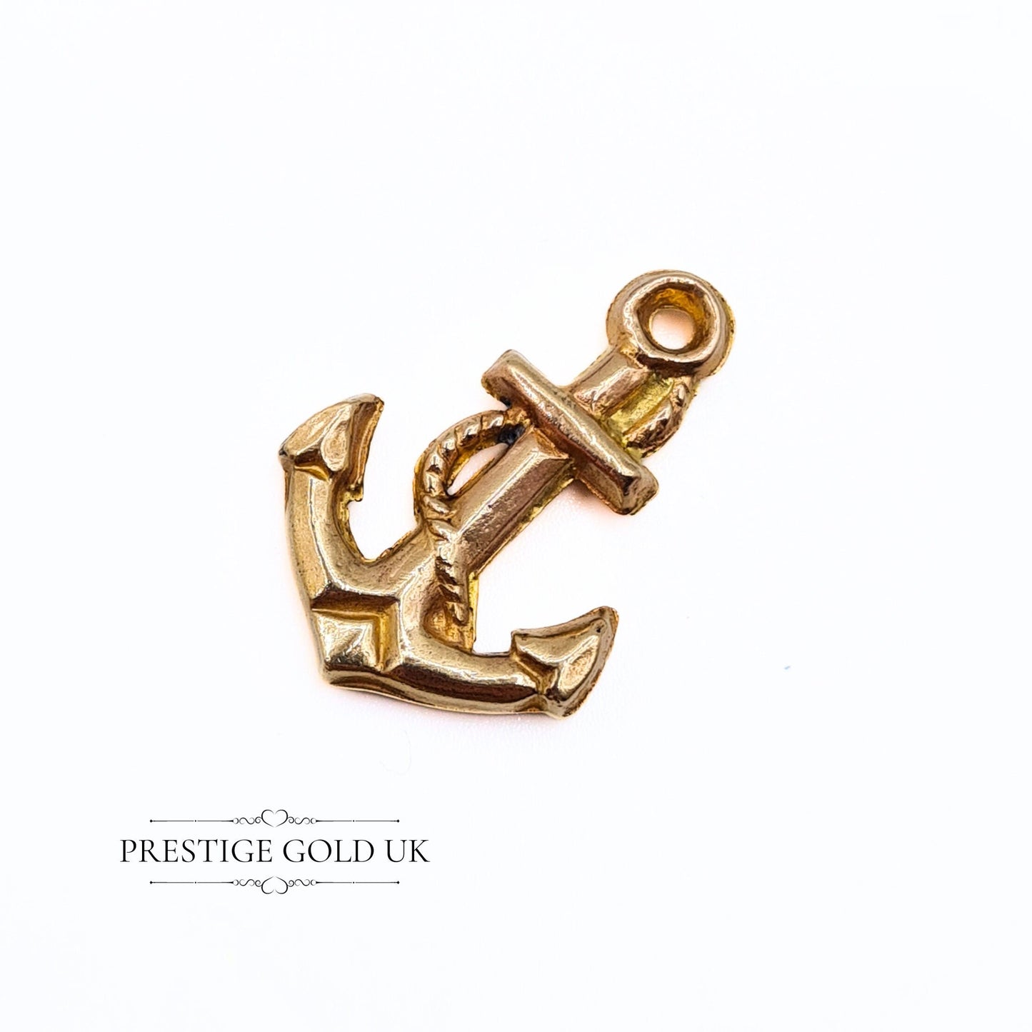 Vintage 9ct Gold Hollow Anchor Charm / Pendant