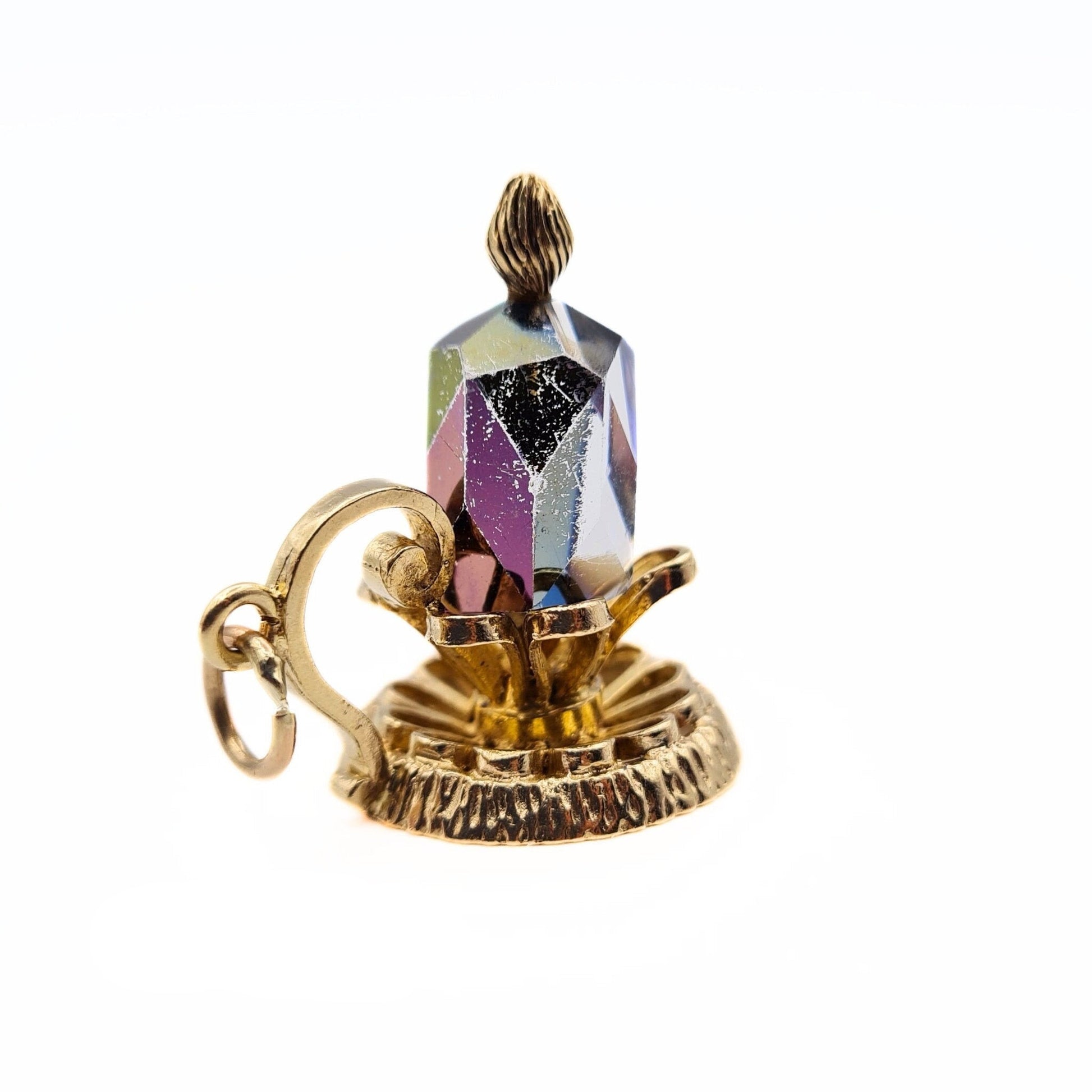 Vintage 9ct Gold Crystal Lantern Charm