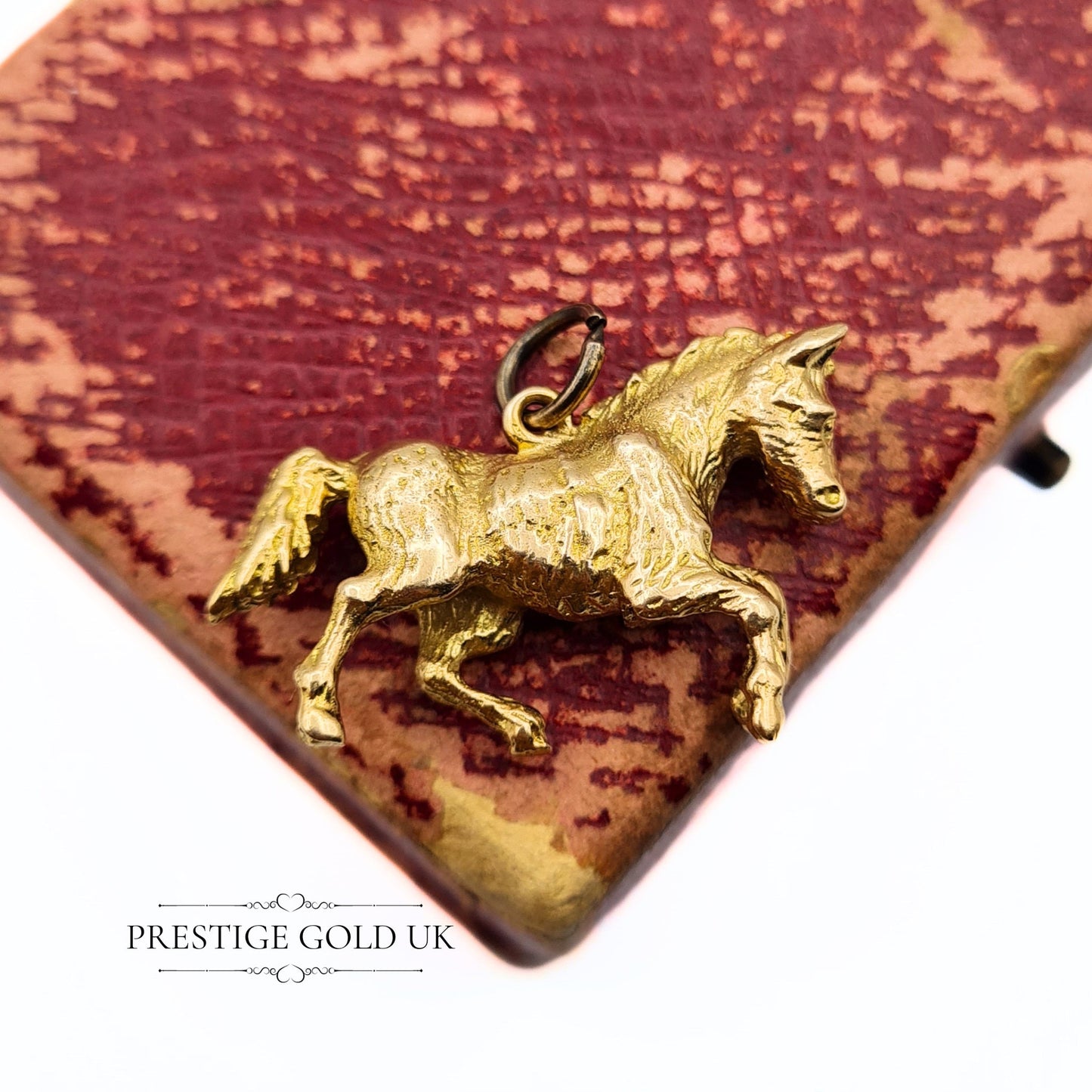 Vintage 9ct Solid Gold Horse Charm - Galloping Pony Pendant