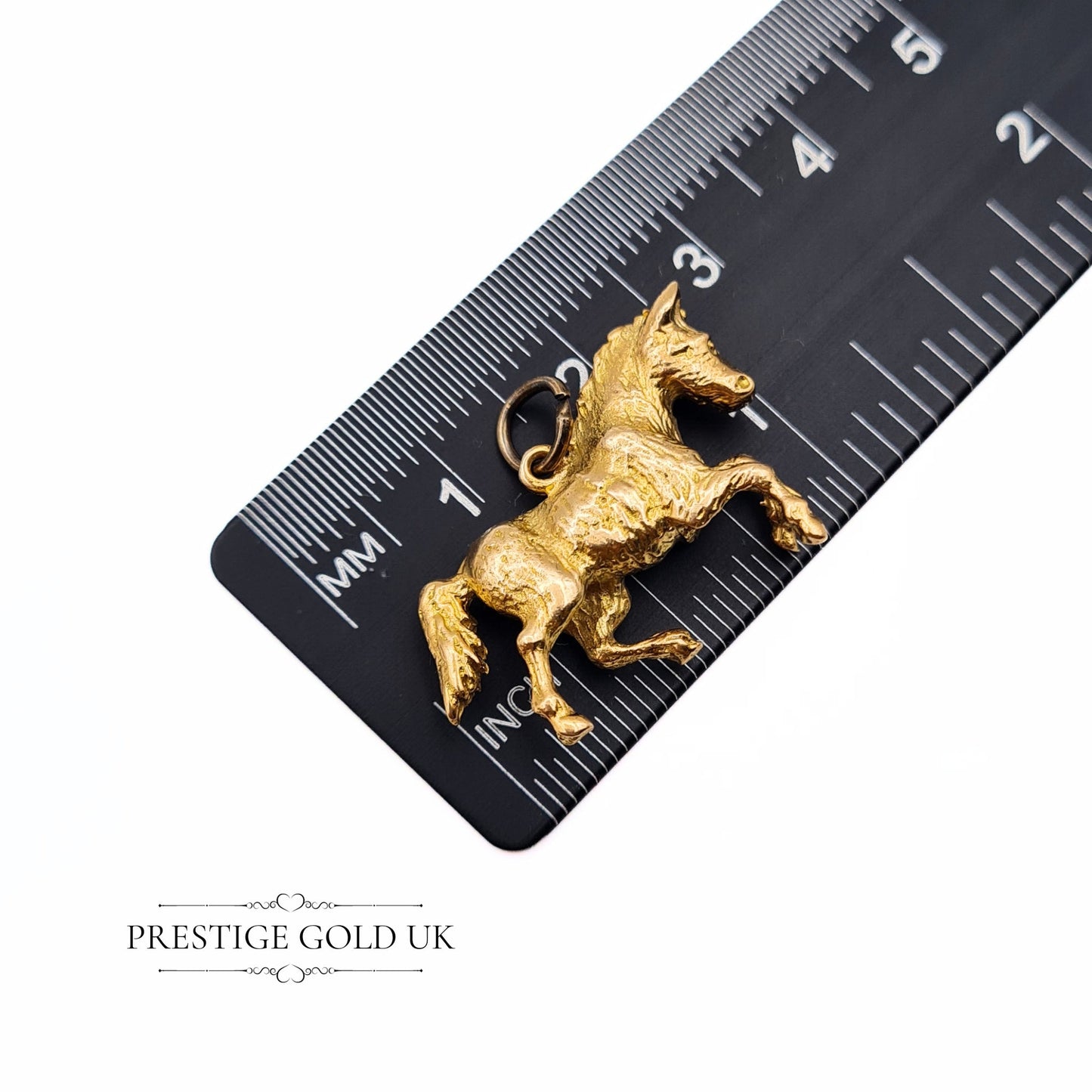 Vintage 9ct Solid Gold Horse Charm - Galloping Pony Pendant