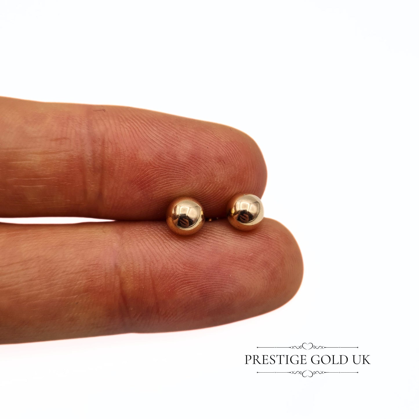 Vintage 1960s 9ct Gold Ball Stud Earrings - 6mm