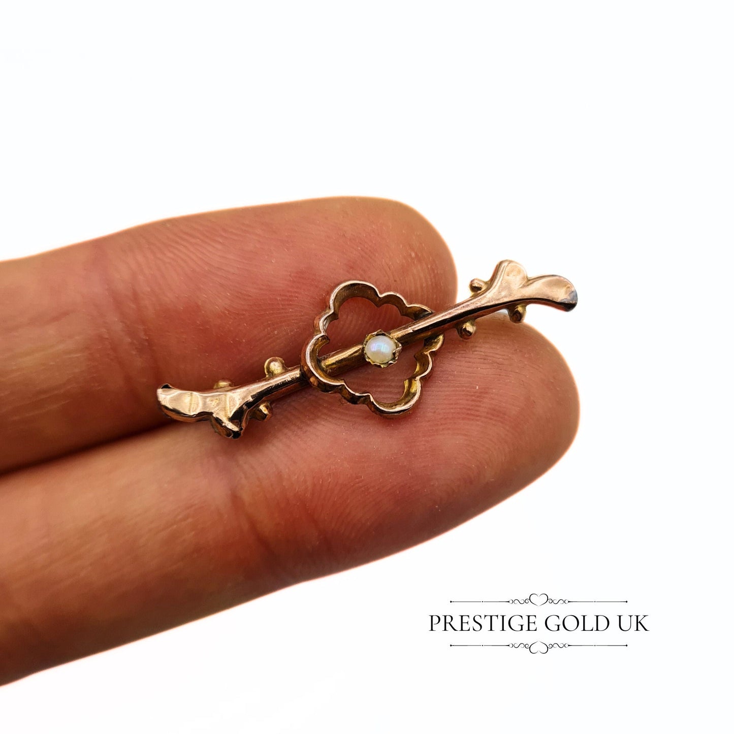 Victorian 9ct Rose Gold & Pearl Brooch