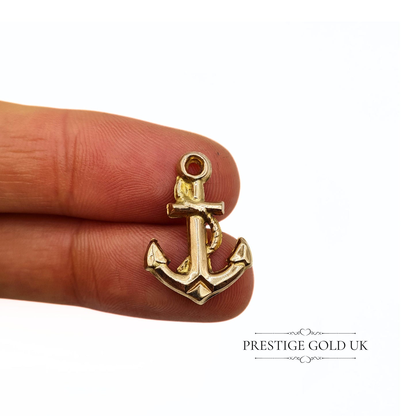 Vintage 9ct Gold Hollow Anchor Charm / Pendant