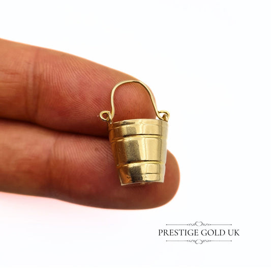 Vintage 9ct Gold Garden Bucket Charm