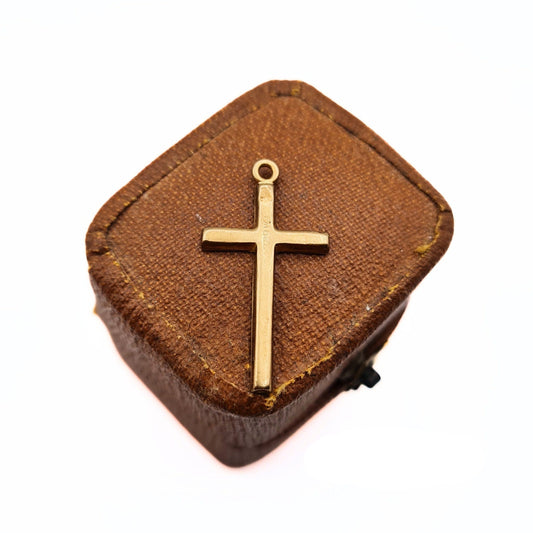 Vintage 9ct Solid Gold Lightweight Cross Charm