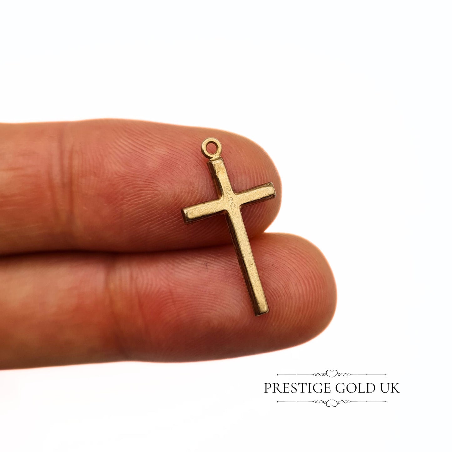 Vintage 9ct Solid Gold Lightweight Minimalist Cross Charm