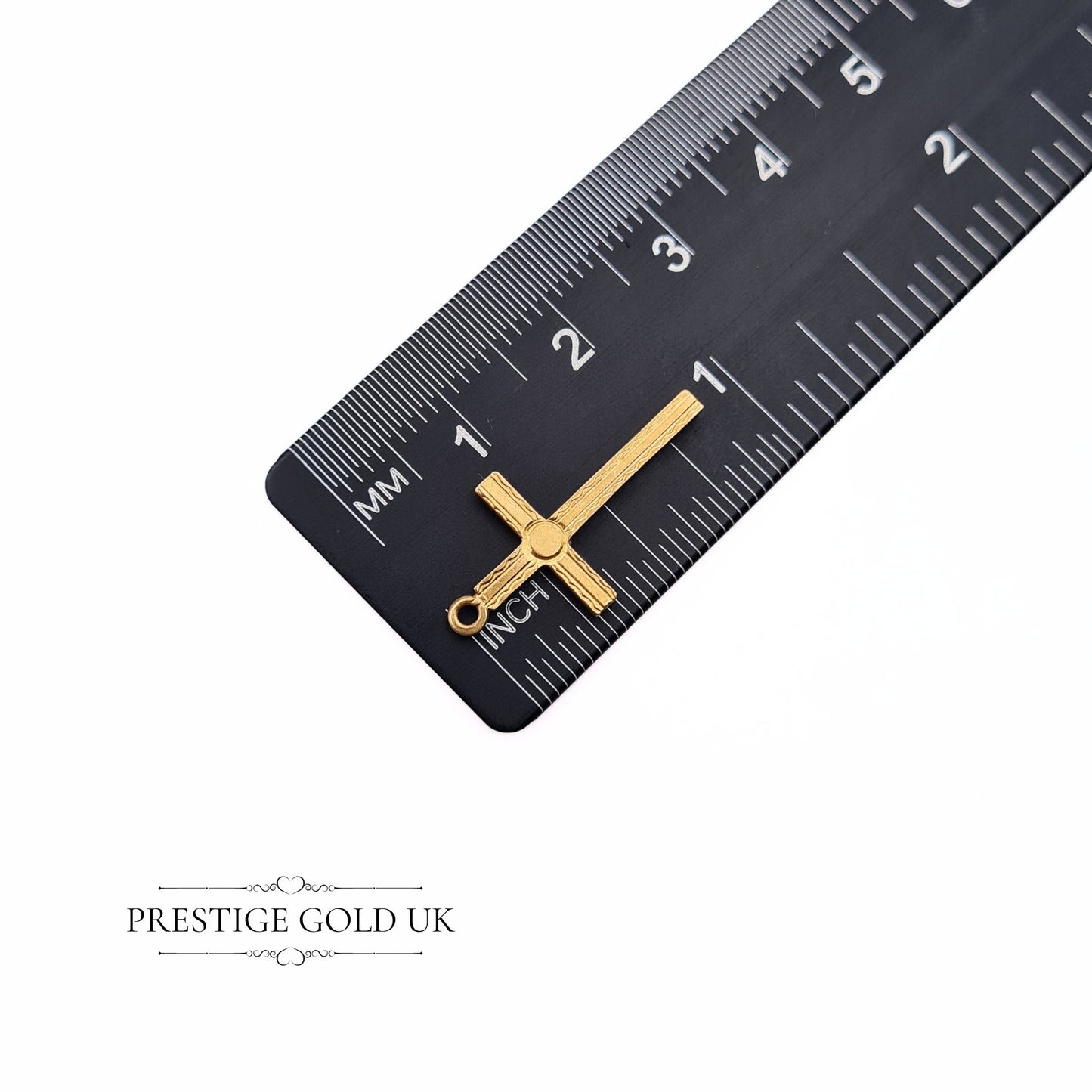 Vintage 9ct Solid Gold Lightweight Minimalist Cross Charm