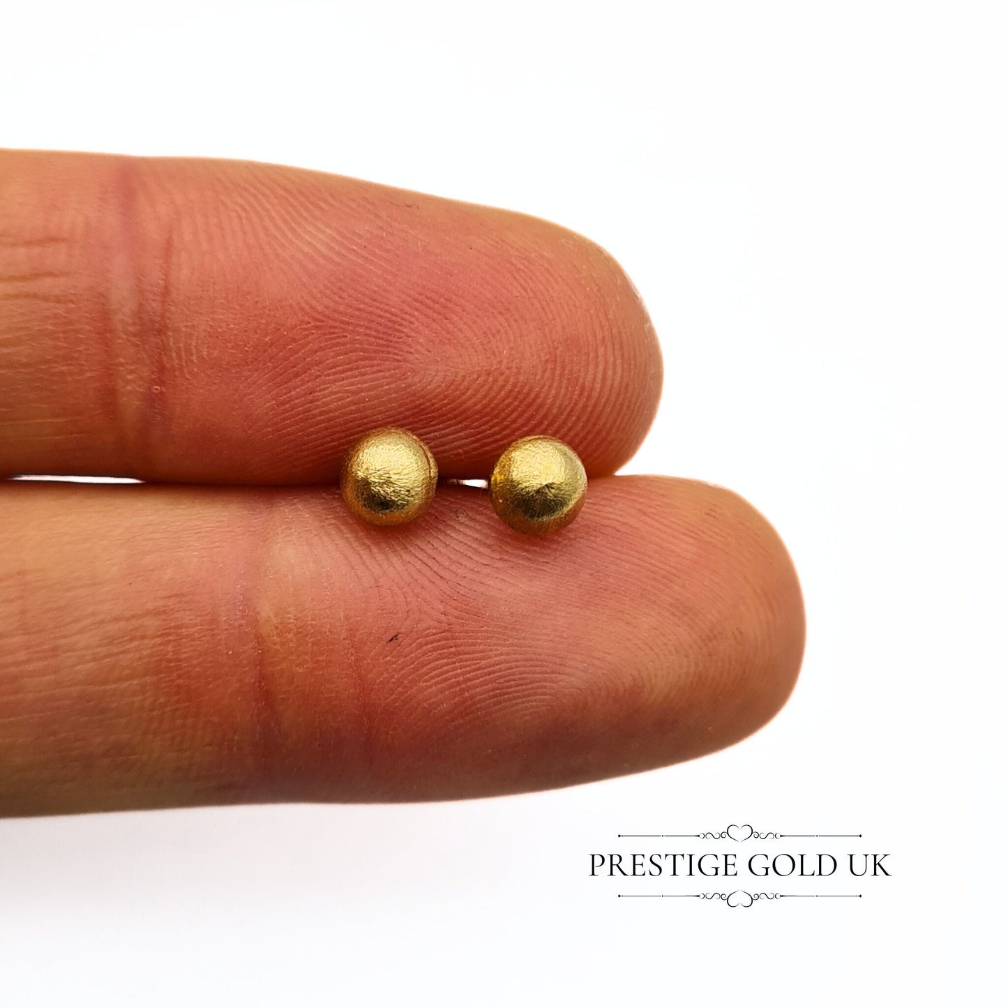 Vintage 9ct Satin Gold Mushroom Stud Earrings