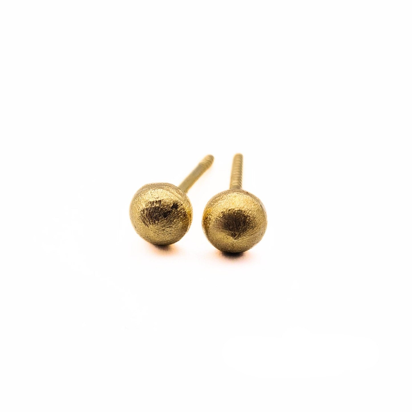 Vintage 9ct Satin Gold Mushroom Stud Earrings