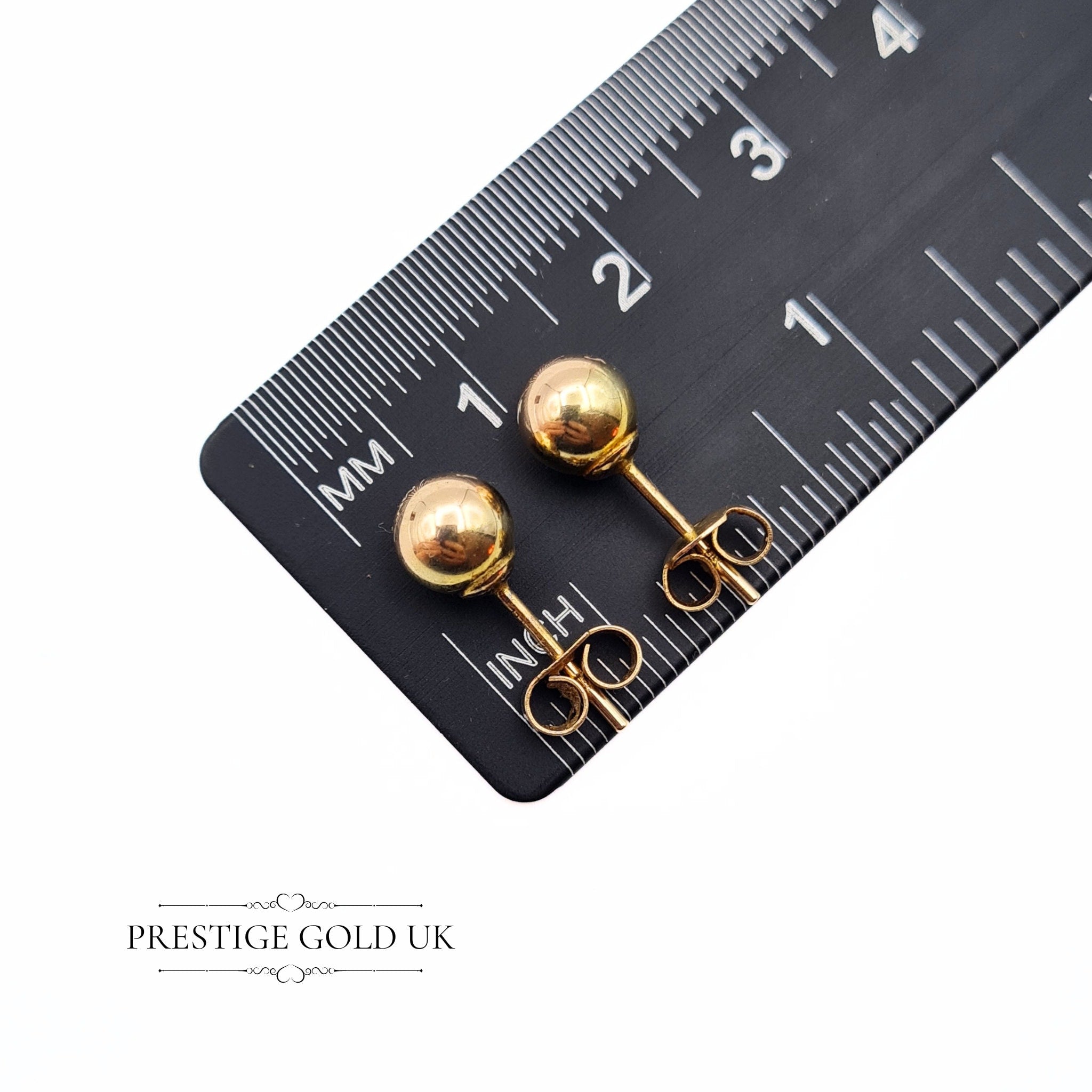 Vintage Gold Ball Stud Earrings outlets 6mm 9ct