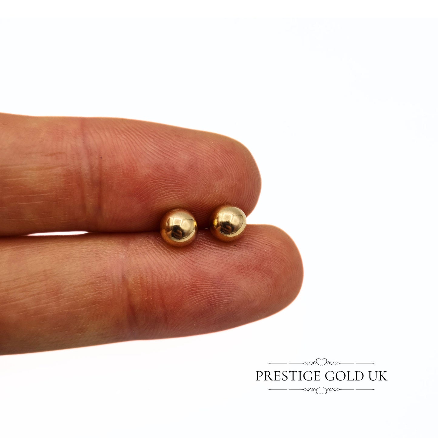 Vintage 9ct Gold Ball Stud Earrings - 6mm