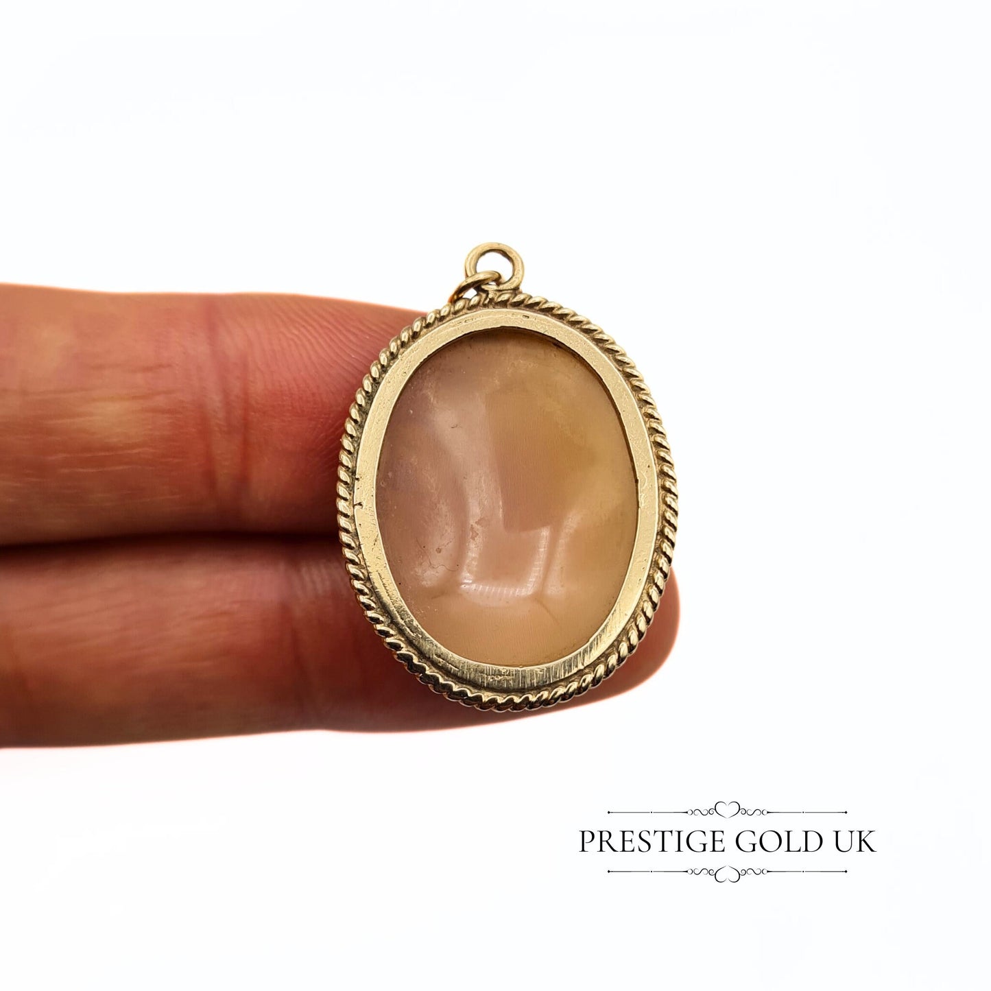 Vintage 9ct Gold Rose Cameo Pendant