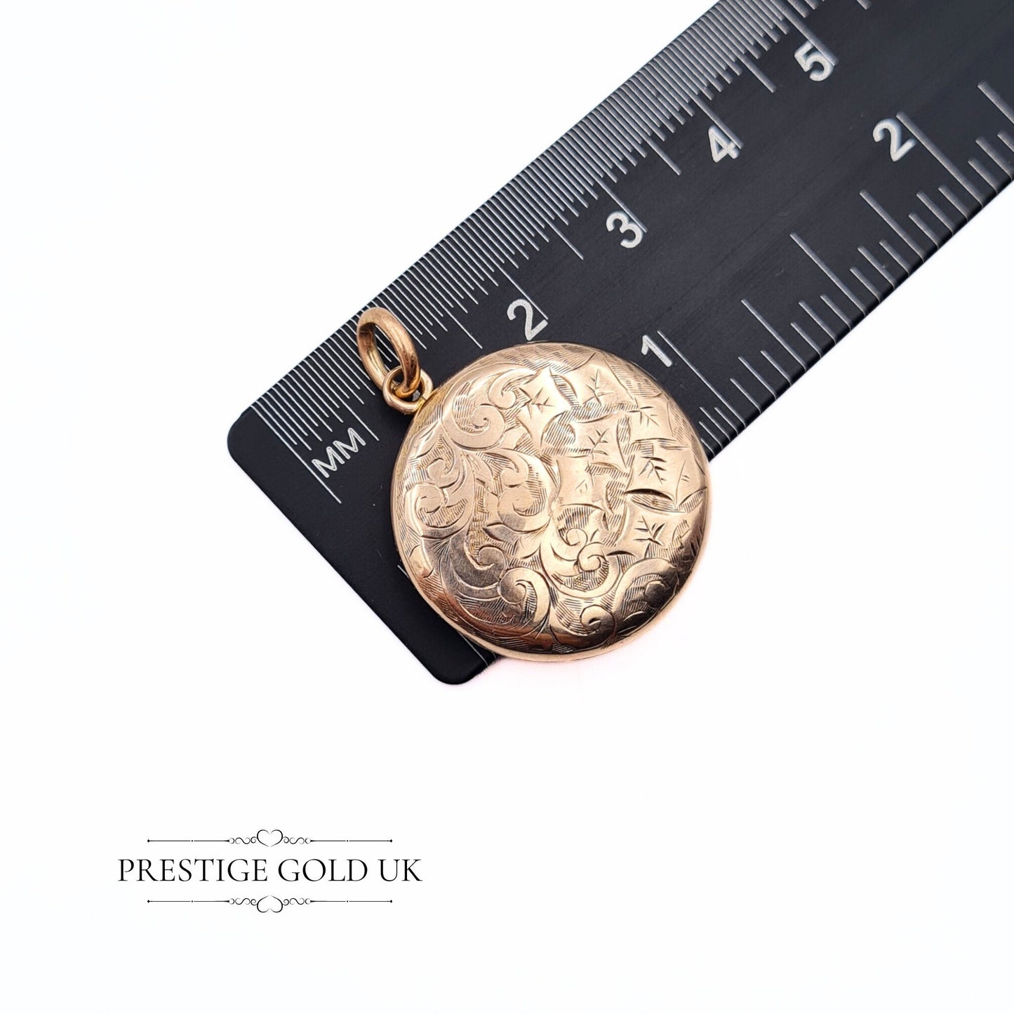 Antique Engraved 9ct Gold Tri Fold Photo Locket