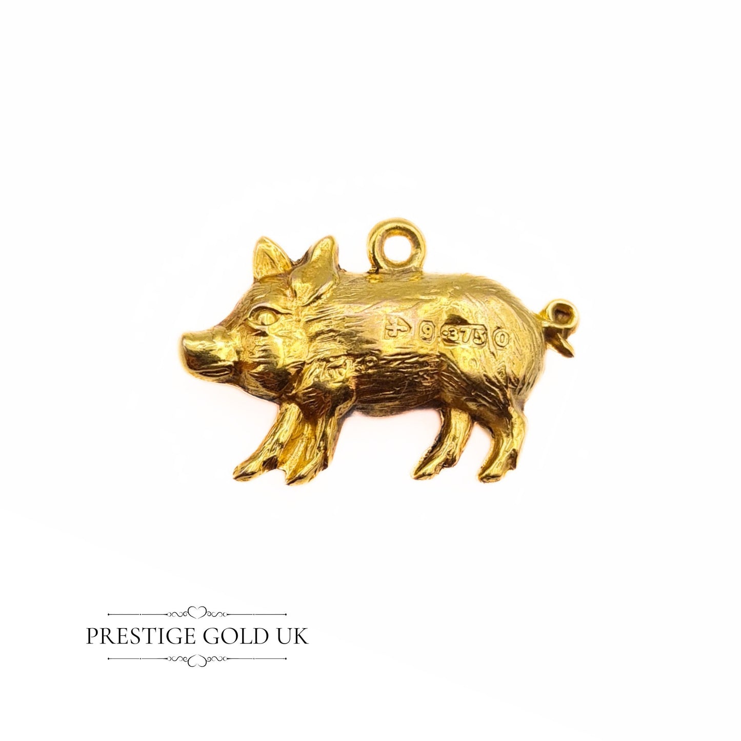 Vintage Small 9ct Gold Pig Charm