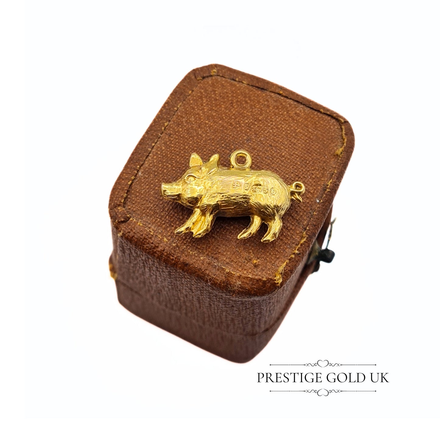 Vintage Small 9ct Gold Pig Charm