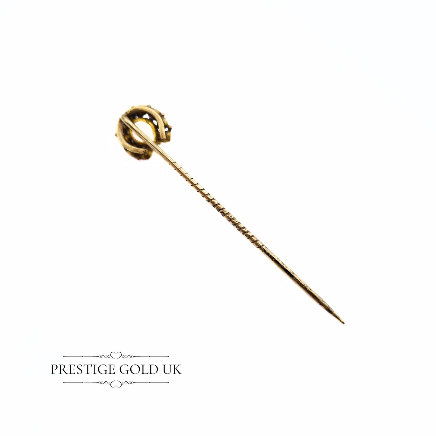 Gold Tone Opaline Horse Shoe Stick Pin