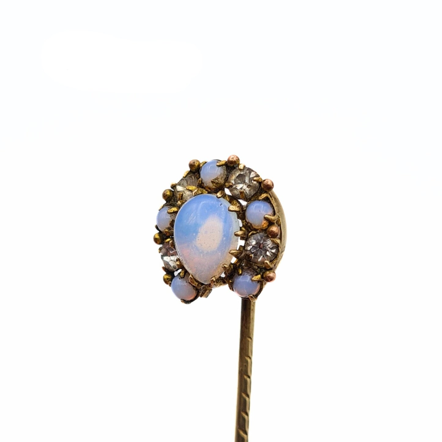 Gold Tone Opaline Horse Shoe Stick Pin