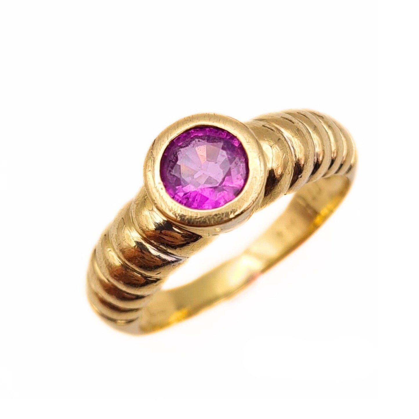 Vintage Sifani 18ct Gold Garnet Cocktail Ring - Size UK Q 1/2, US 8 1/4, EU 58