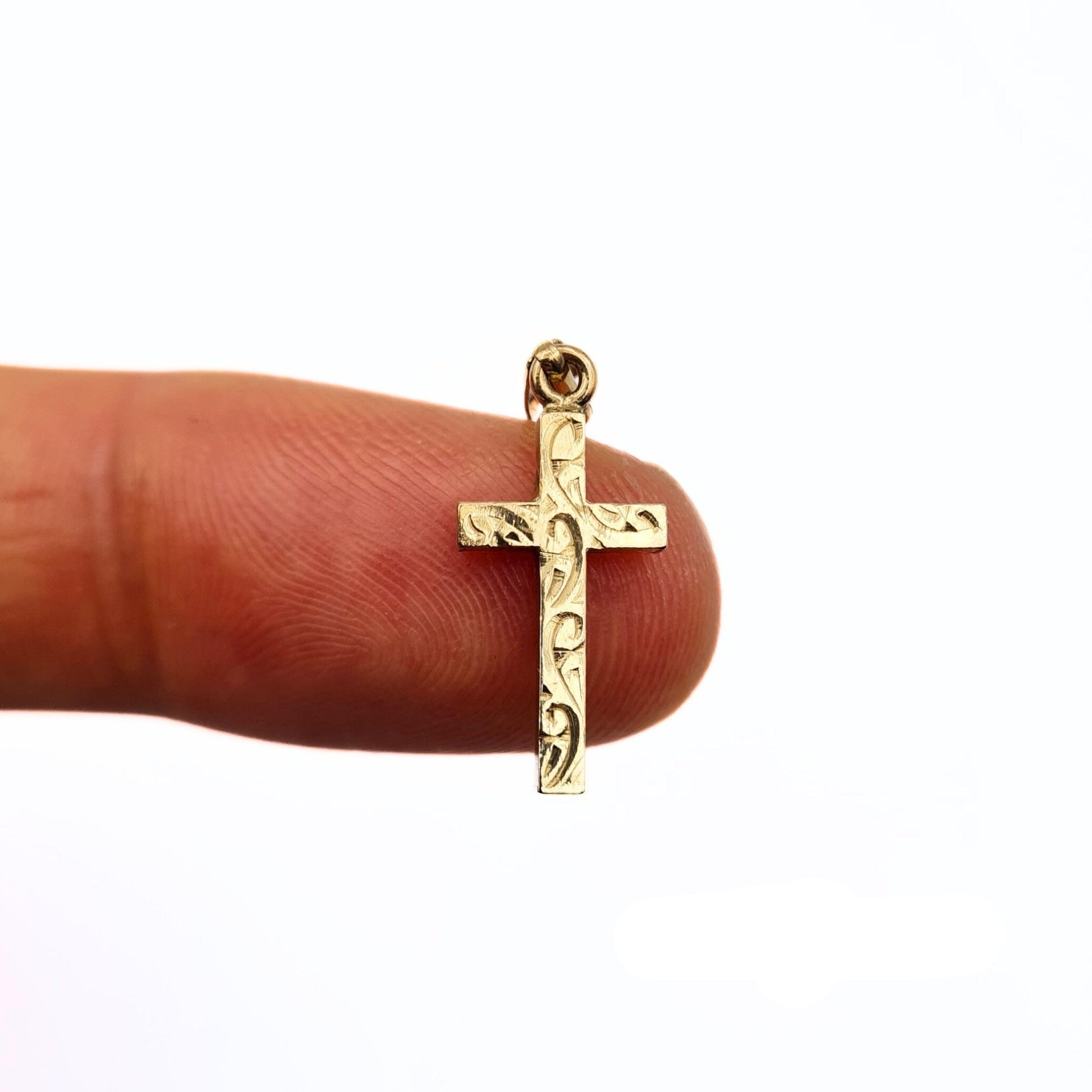 Vintage Small Solid 9ct Gold Cross Pendant