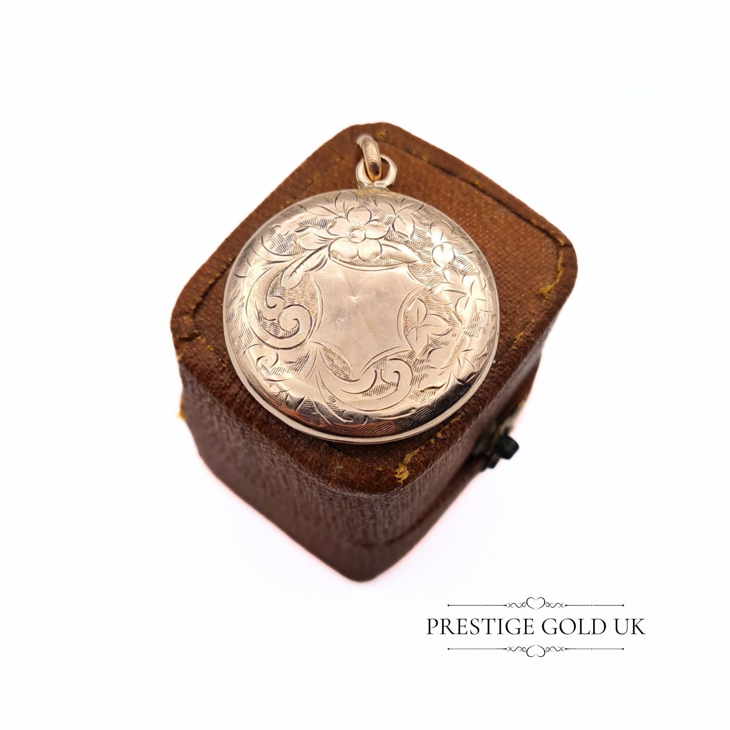 Antique Engraved 9ct Gold Tri Fold Photo Locket