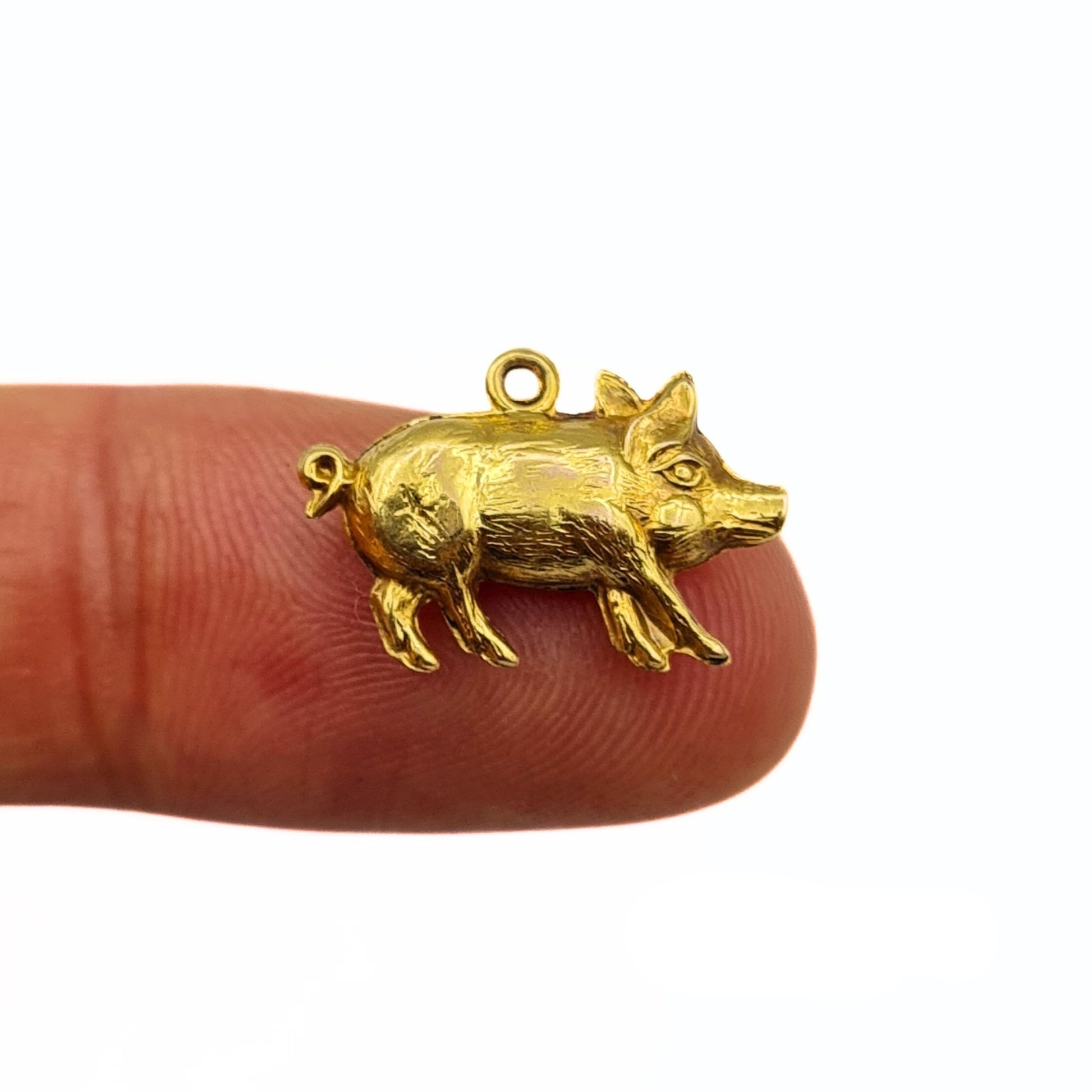 Vintage Small 9ct Gold Pig Charm