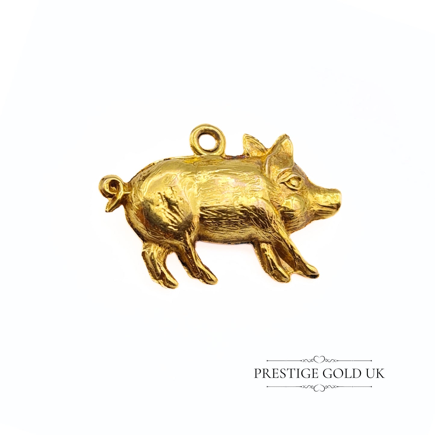 Vintage Small 9ct Gold Pig Charm