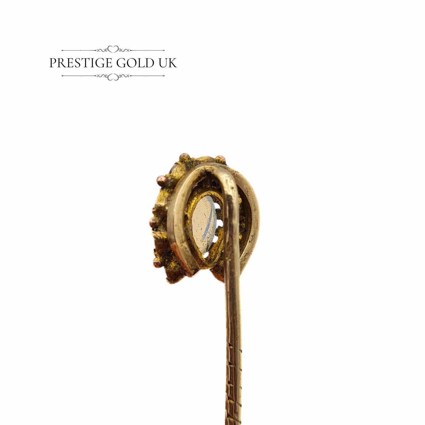 Gold Tone Opaline Horse Shoe Stick Pin