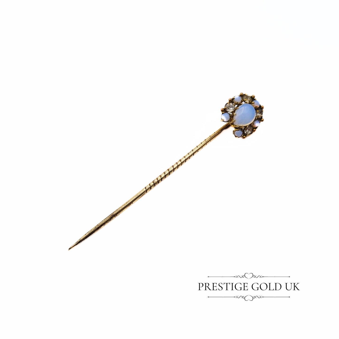 Gold Tone Opaline Horse Shoe Stick Pin