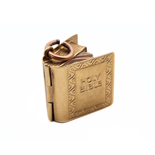 Vintage 9ct Gold Opening Bible Charm