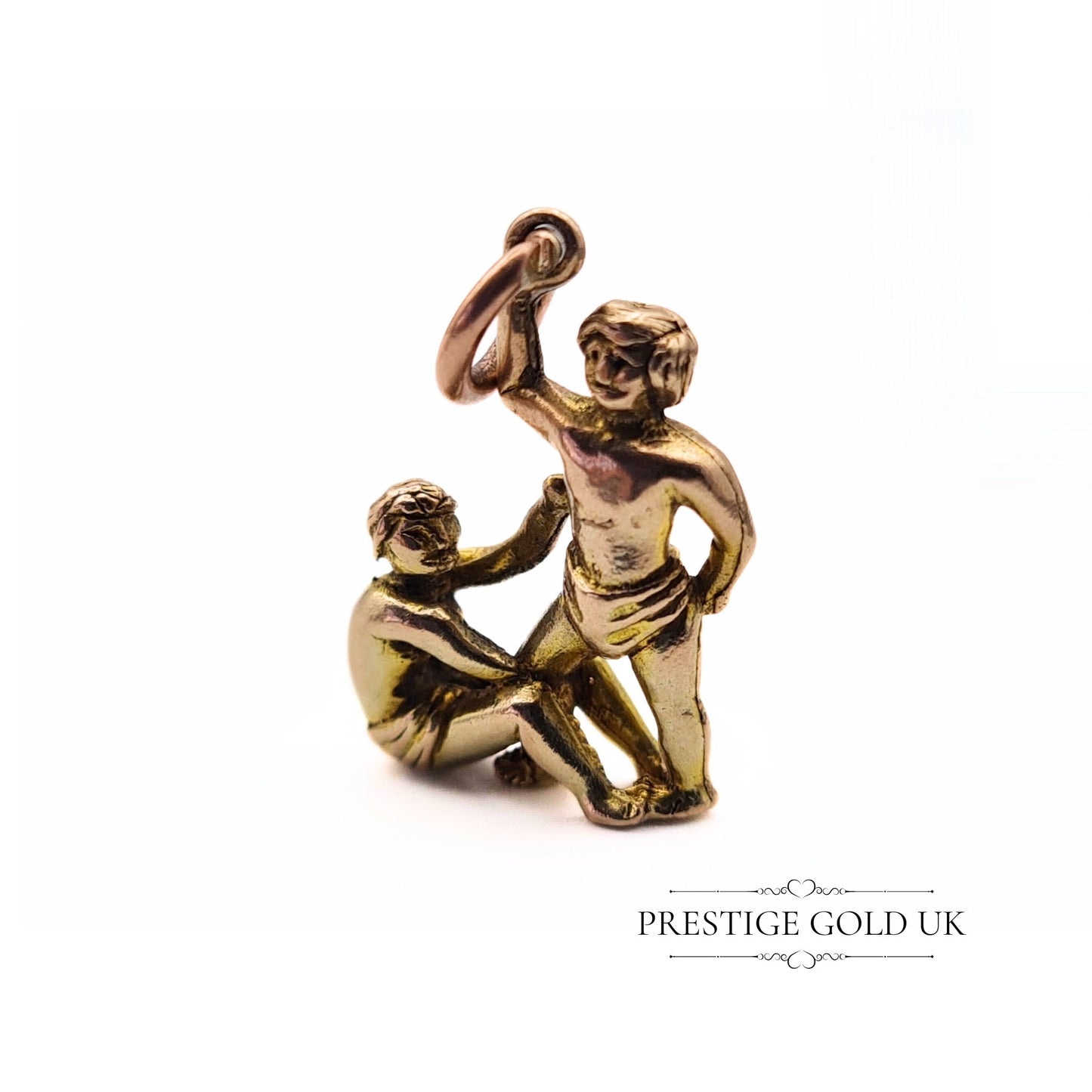 Vintage 9ct Gold Wrestling Pendant / Charm