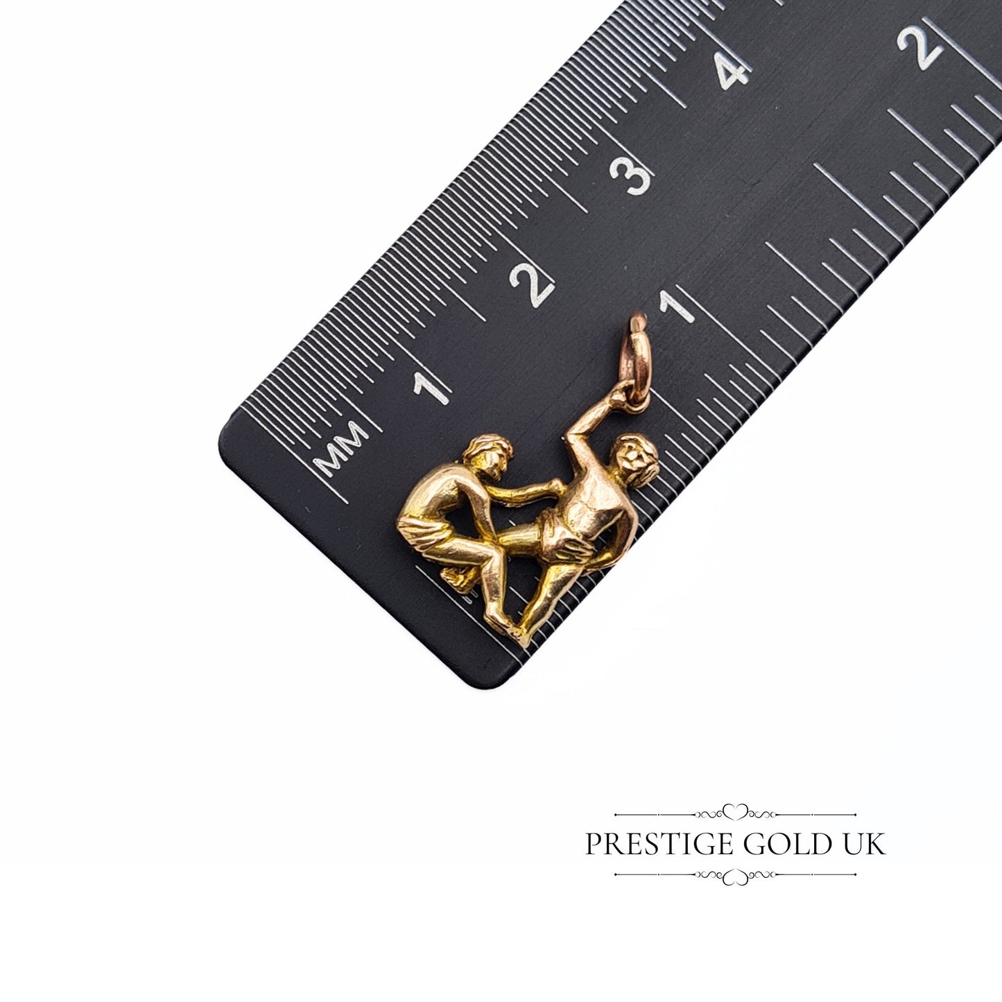 Vintage 9ct Gold Wrestling Pendant / Charm