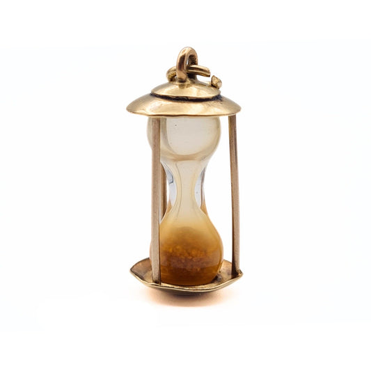 Vintage 9ct Gold Hourglass Sand Timer Charm