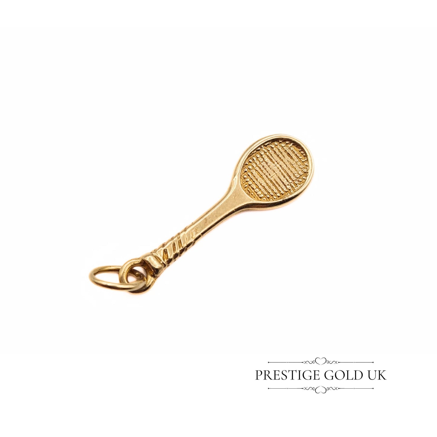 Vintage Gold Tennis Racket Charm (Badminton / Squash)