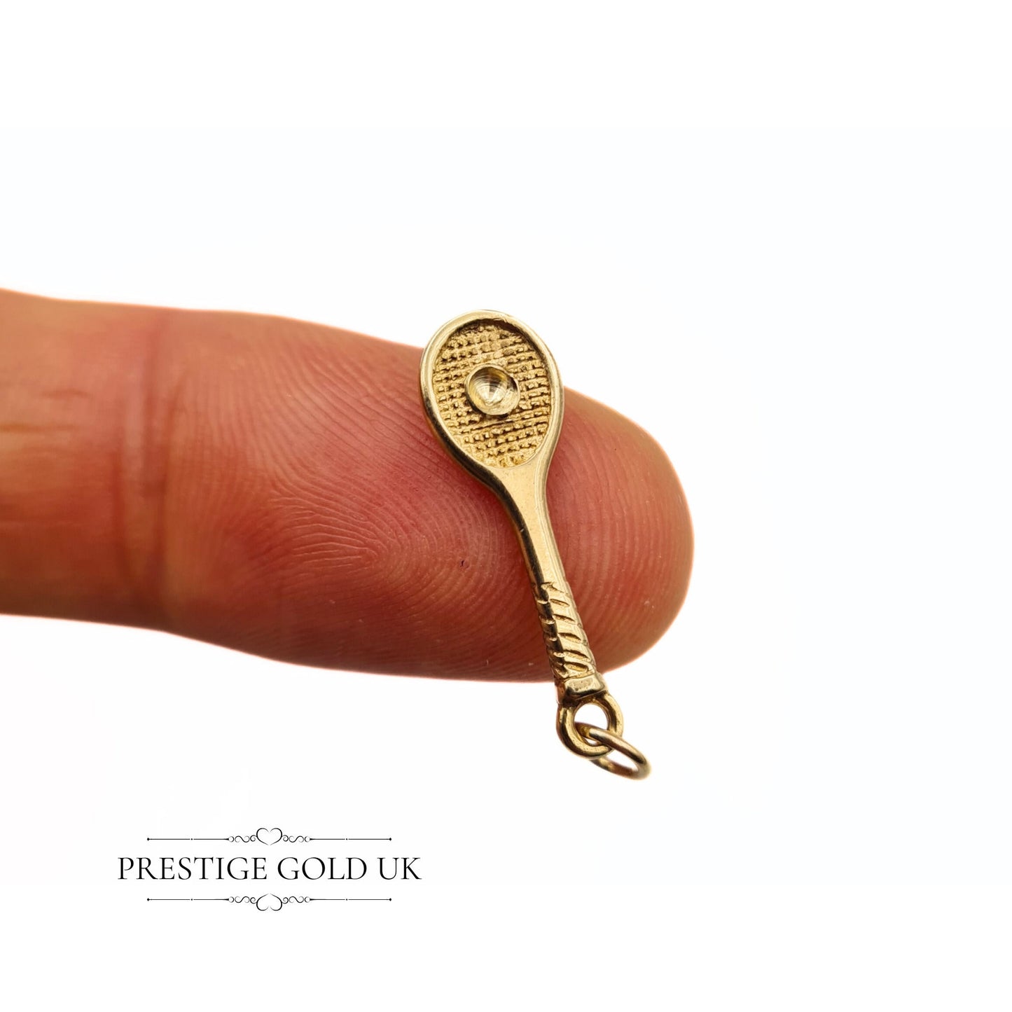 Vintage Gold Tennis Racket Charm (Badminton / Squash)