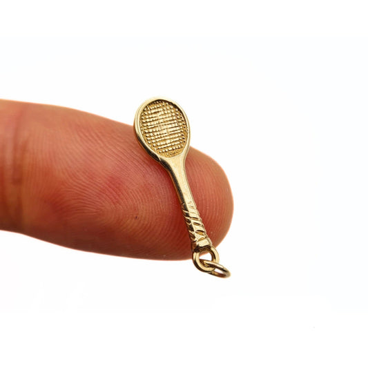 Vintage Gold Tennis Racket Charm (Badminton / Squash)