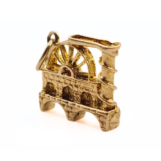 Vintage Gold Isle Of Man Great Laxey Wheel Charm