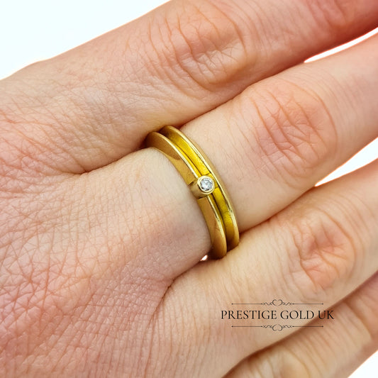 Vintage 18ct Gold Diamond Wedding & Engagement Ring - Sizes UK M 1/2 and M