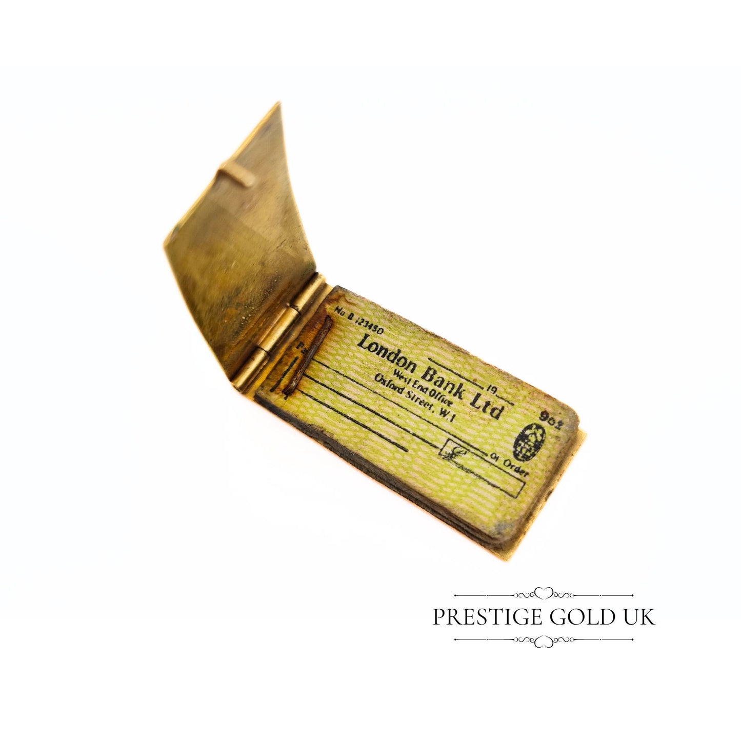 Vintage 1950s Gold Cheque Book Charm