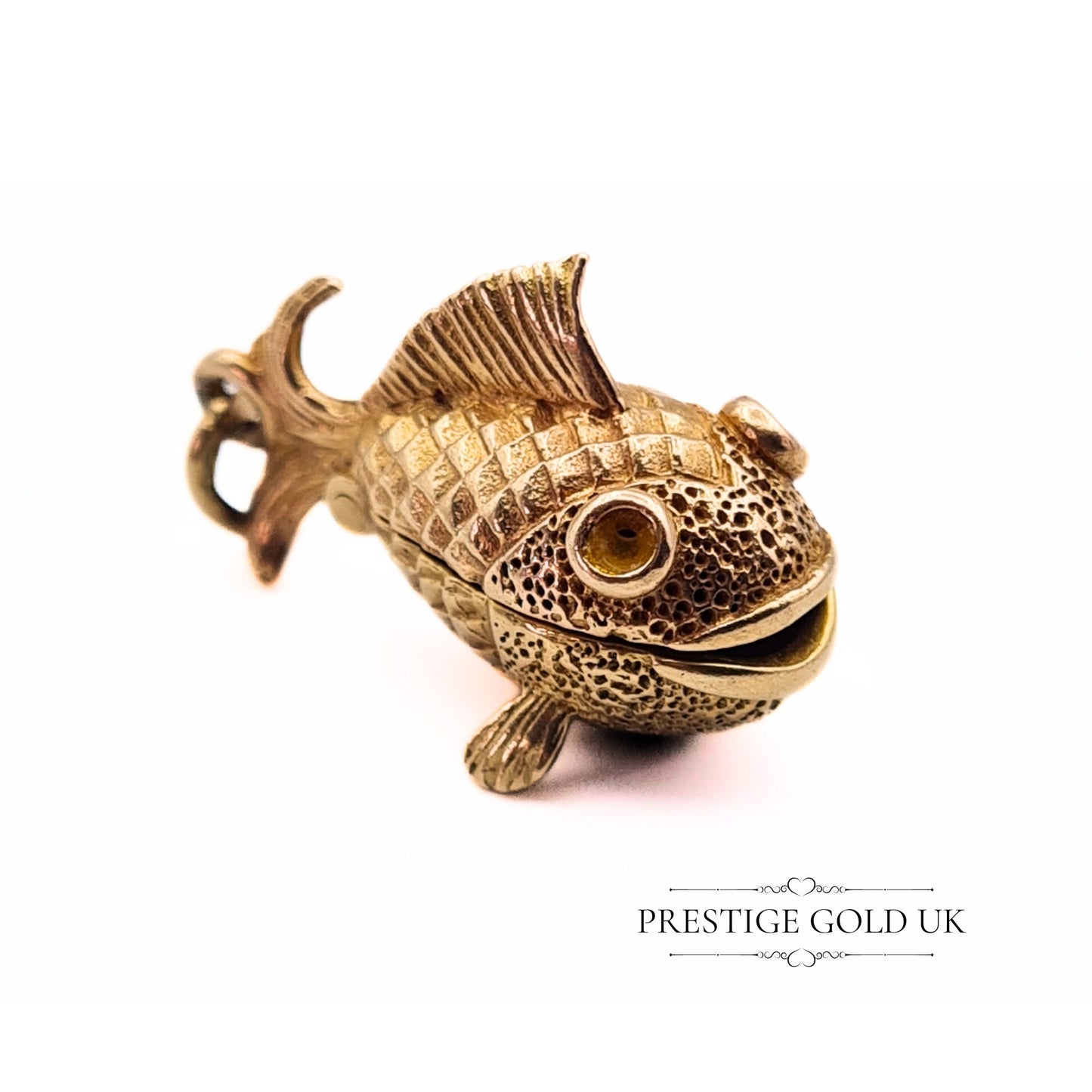 1960s Opening Mouth 9ct Gold Fish Charm