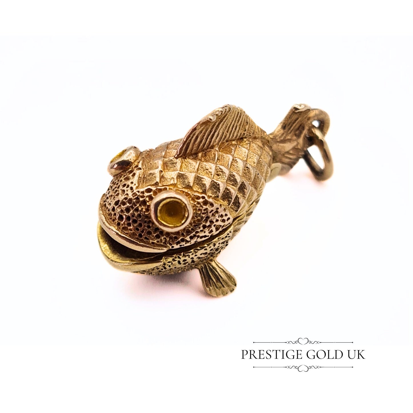 1960s Opening Mouth 9ct Gold Fish Charm