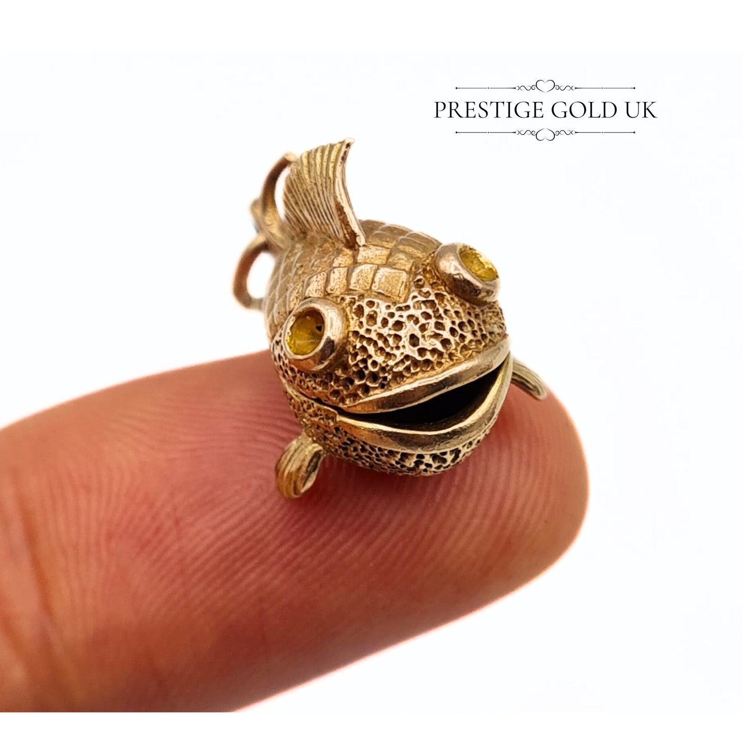 1960s Opening Mouth 9ct Gold Fish Charm