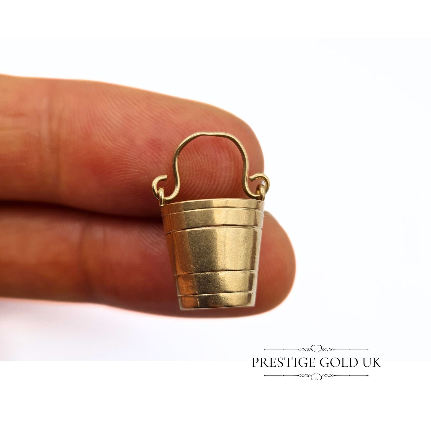 Vintage 9ct Gold Garden Bucket Charm