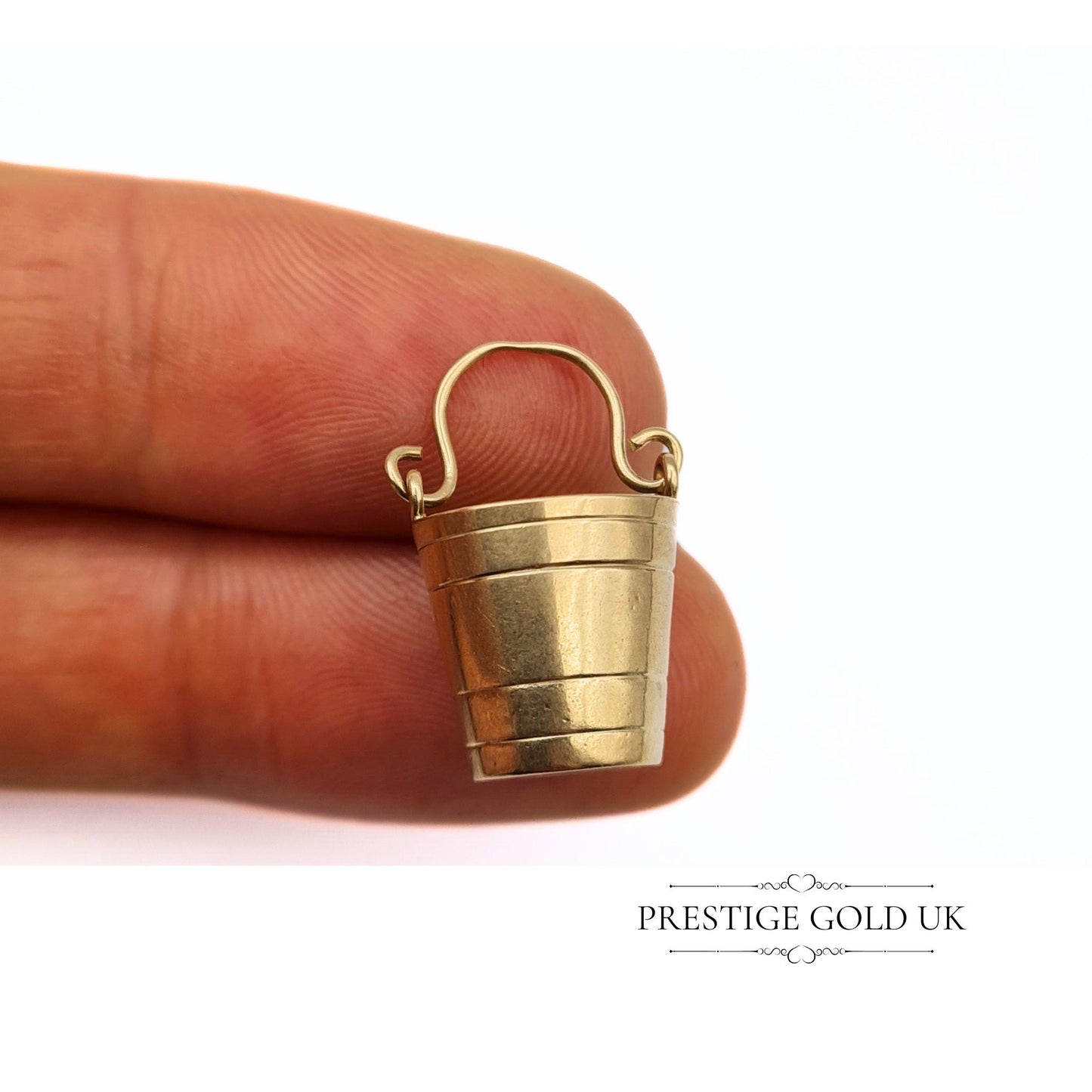 Vintage 9ct Gold Garden Bucket Charm