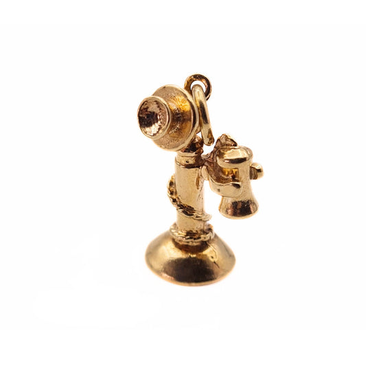 Vintage 9ct Solid Gold Antique Telephone Charm